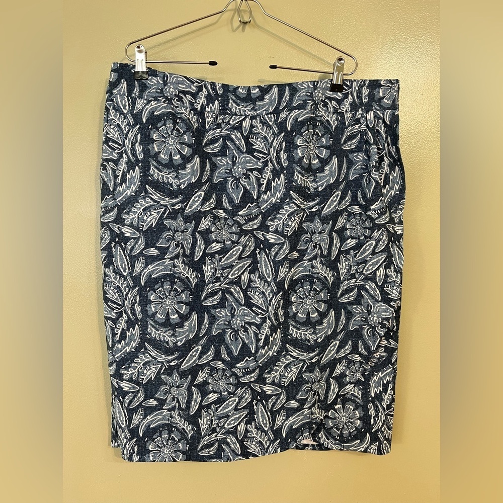 Rip Skirt Womens Blue Floral Boho Size XXL